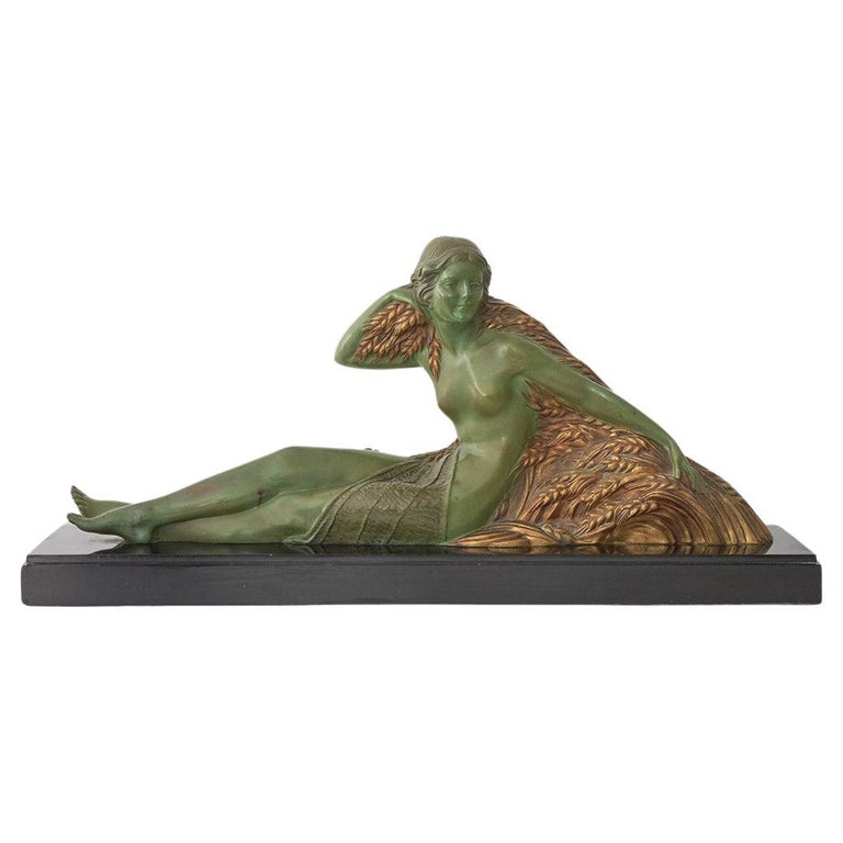 Large Original Art Deco Bronze Chiparus Sculpture Reclining Nude - Jeroen Markies Art Deco 