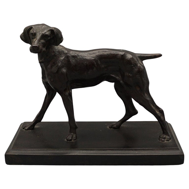 Late 19th Century Bronze study of a standing pointer - Jeroen Markies Art Deco