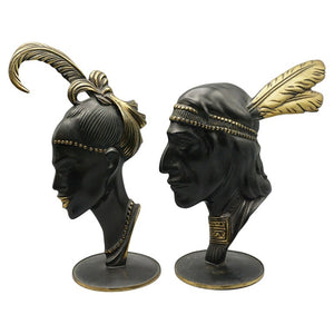 Pair of Native American Busts