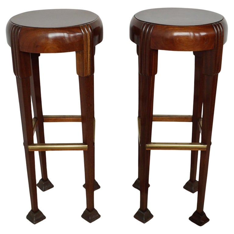 Art Deco Bar Seating, 1930s bar stools. Solid walnut - Jeroen Markies Art Deco