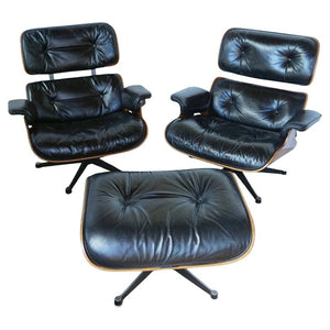 Pair of Eames Chairs and Ottoman