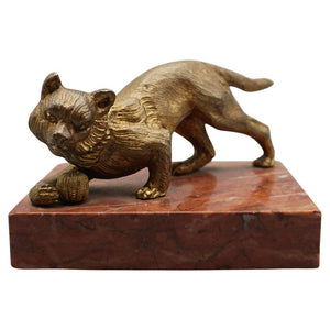 Bronze Cat Paperweight
