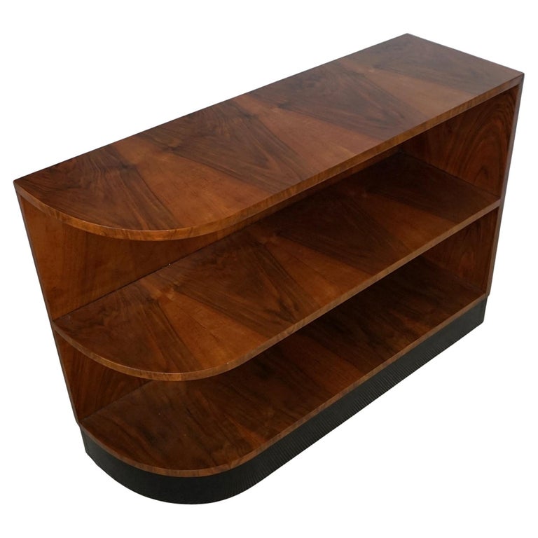 Vintage Art Deco Curved Bookcase Burr Walnut Veneered - Jeroen Markies Art Deco