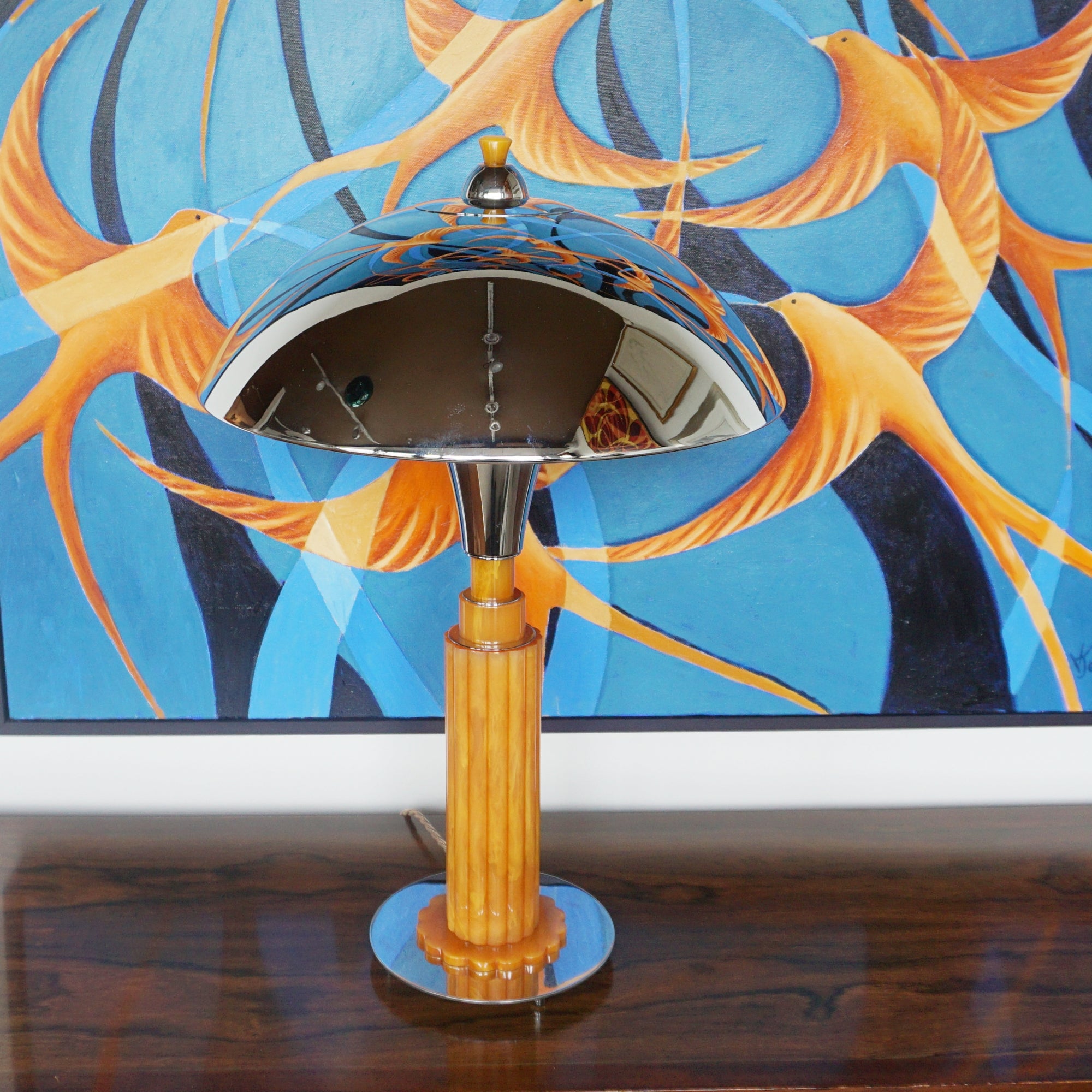 Art Deco Dome Lamps Bakelite and Chrome - Jeroen Markies Art Deco