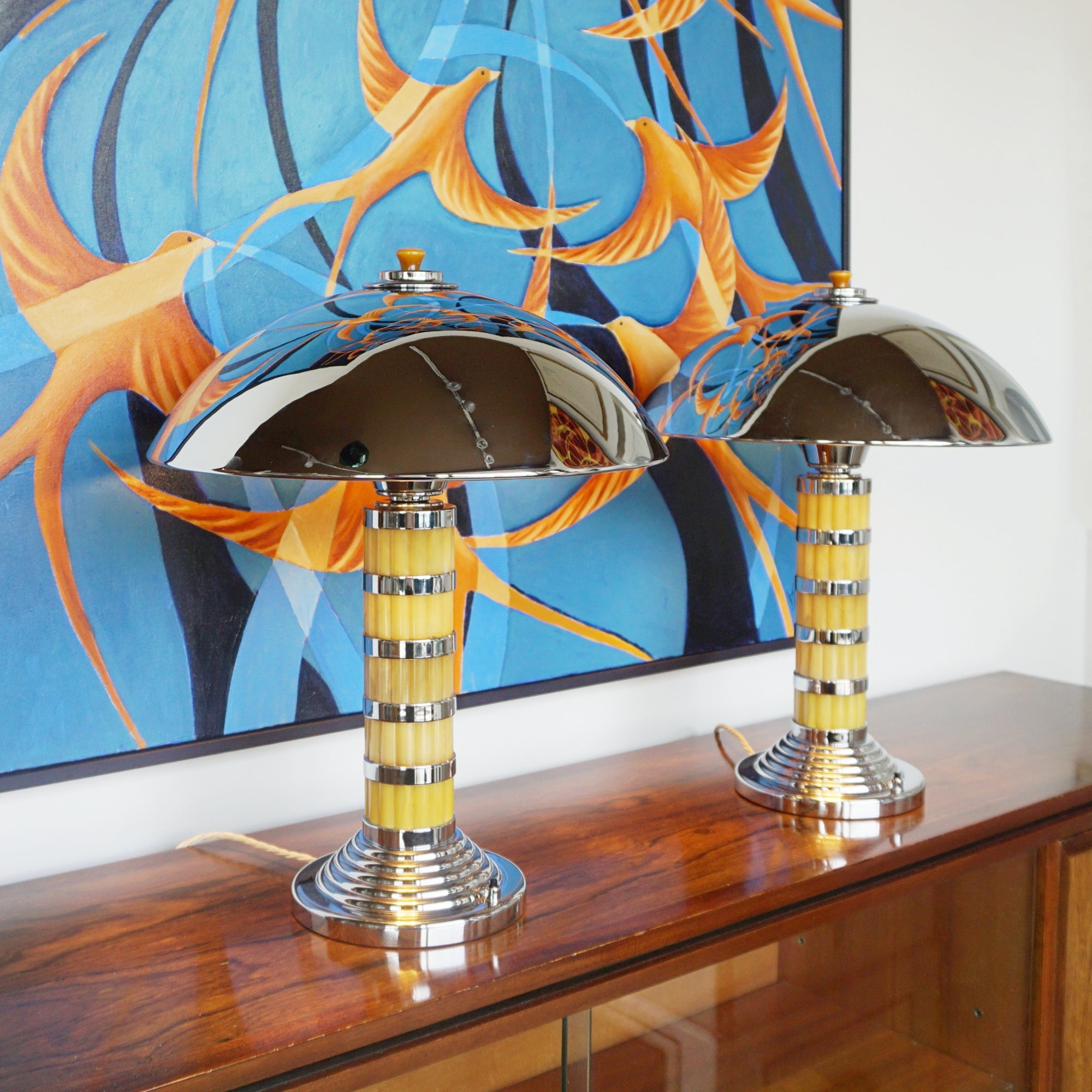 Pair of Art Deco Style Dome Lamps - Jeroen Markies Art Deco