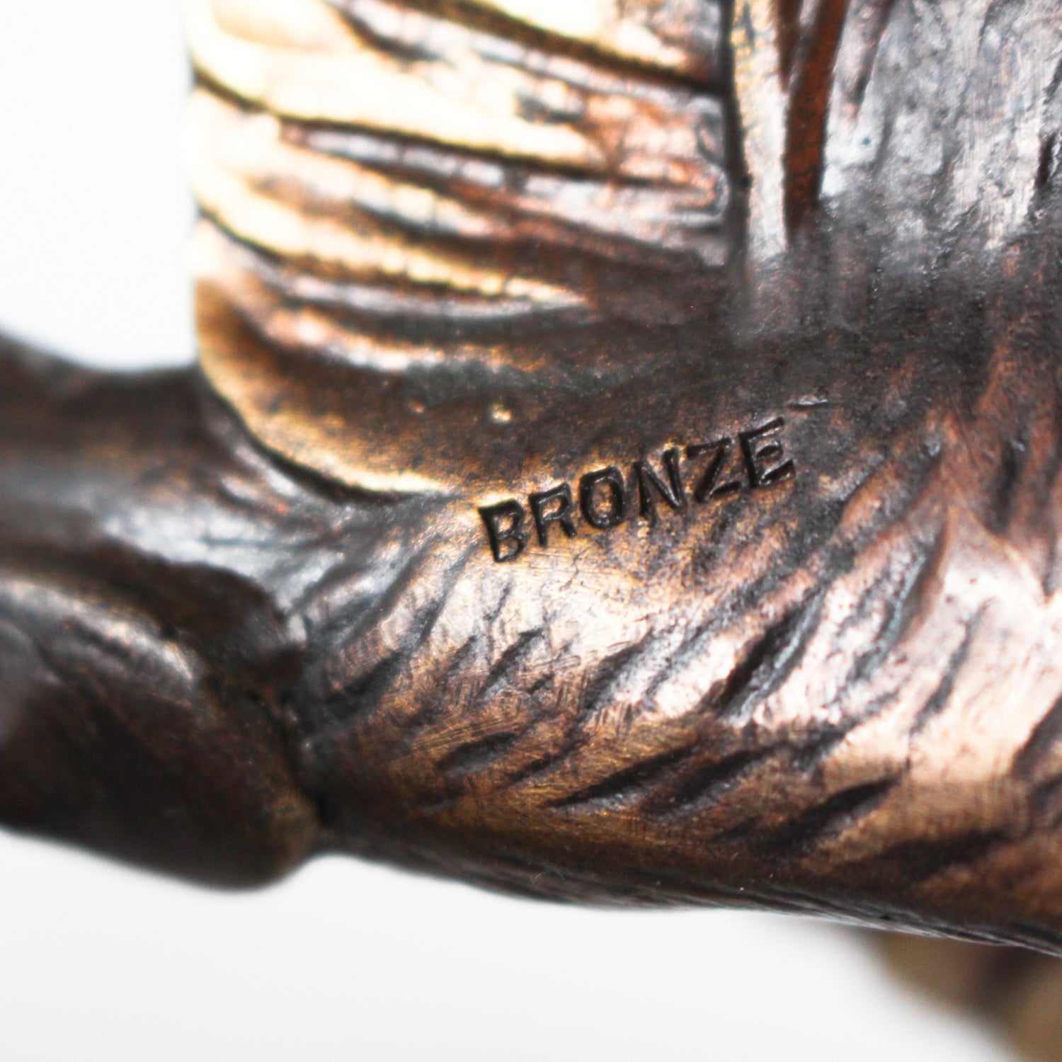 A pair of Art Deco, bronze bookends in the form of two marabou storks. Set over marble plinths. 