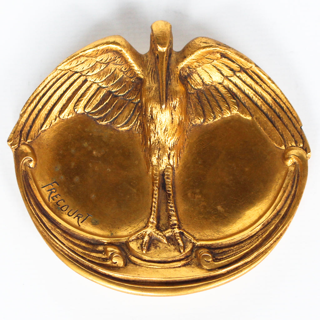 A gilt bronze and onyx in a bird motif, including letter opener and inkwell tray. In fitted presentation case. All signed, "Frecourt". Maurice Frecourt (French 1890) at Jeroen Markies