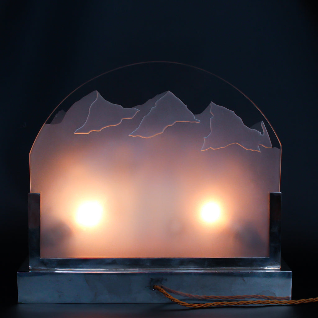 Art Deco Penguin Glass Lamp