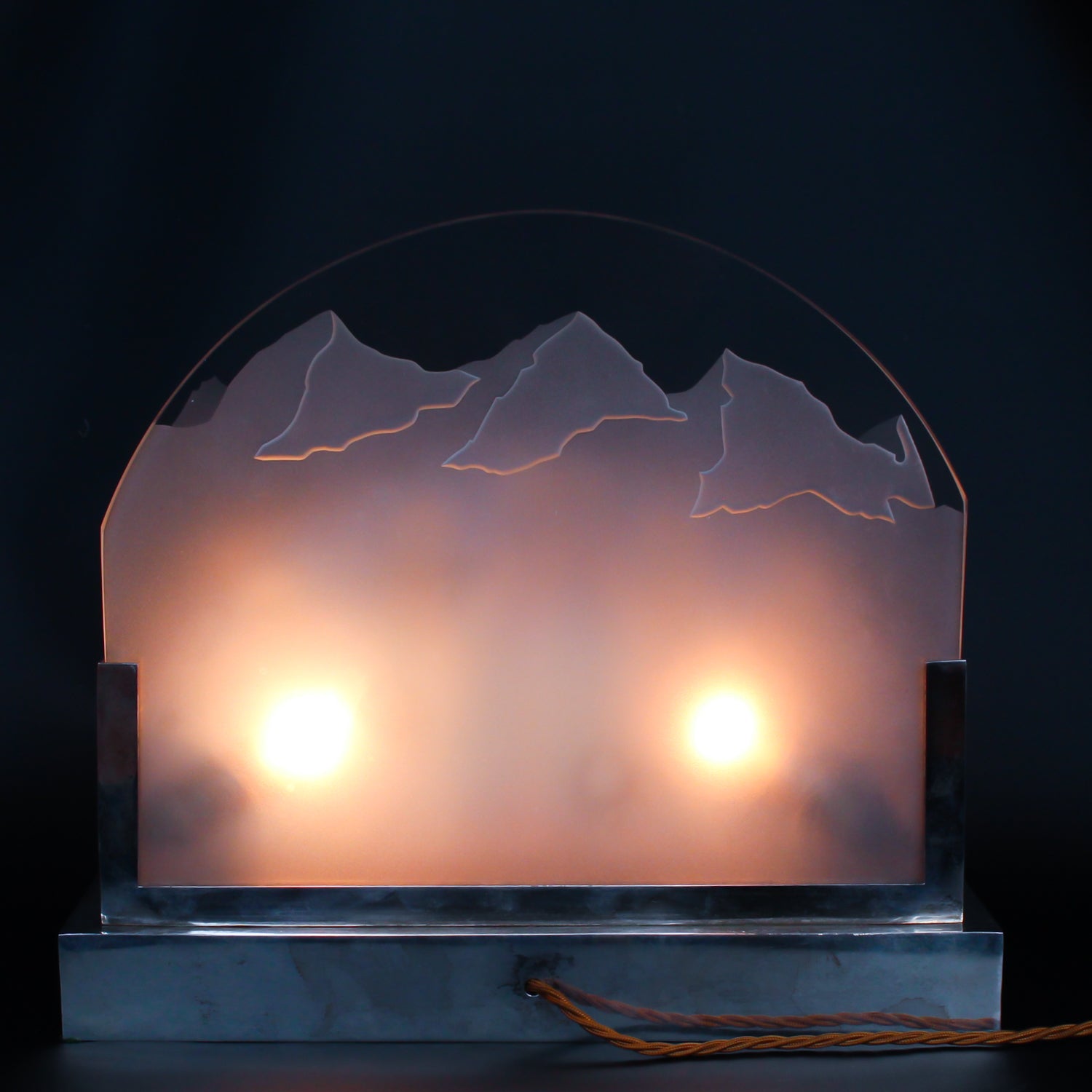 Art Deco Penguin Glass Lamp