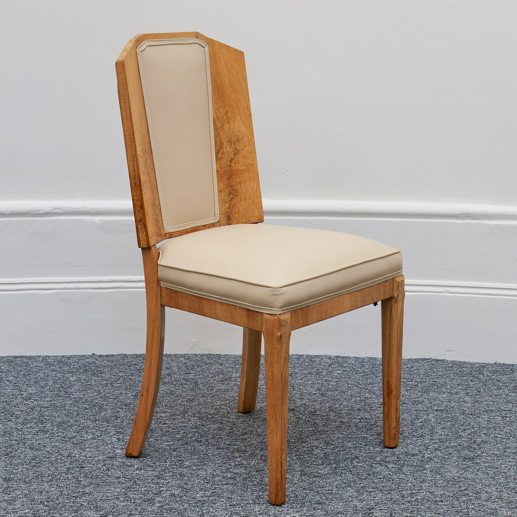 Art Deco Ten Seat Dining Suite by Hille Burr Walnut and Cream Leather - Jeroen Markies Art Deco - Original Dining Suite Art Deco