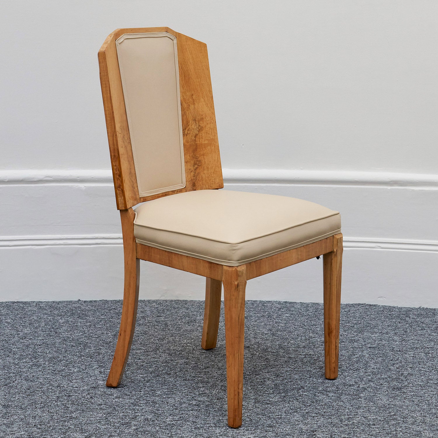 Art Deco Ten Seat Dining Suite by Hille Burr Walnut and Cream Leather - Jeroen Markies Art Deco - Original Dining Suite Art Deco