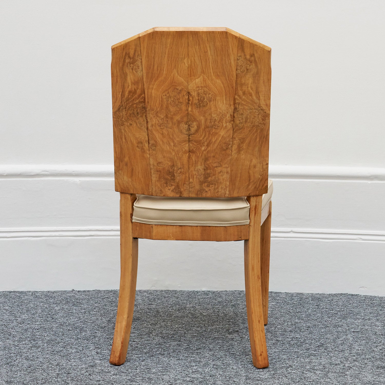 Art Deco Ten Seat Dining Suite by Hille Burr Walnut and Cream Leather - Jeroen Markies Art Deco - Original Dining Suite Art Deco