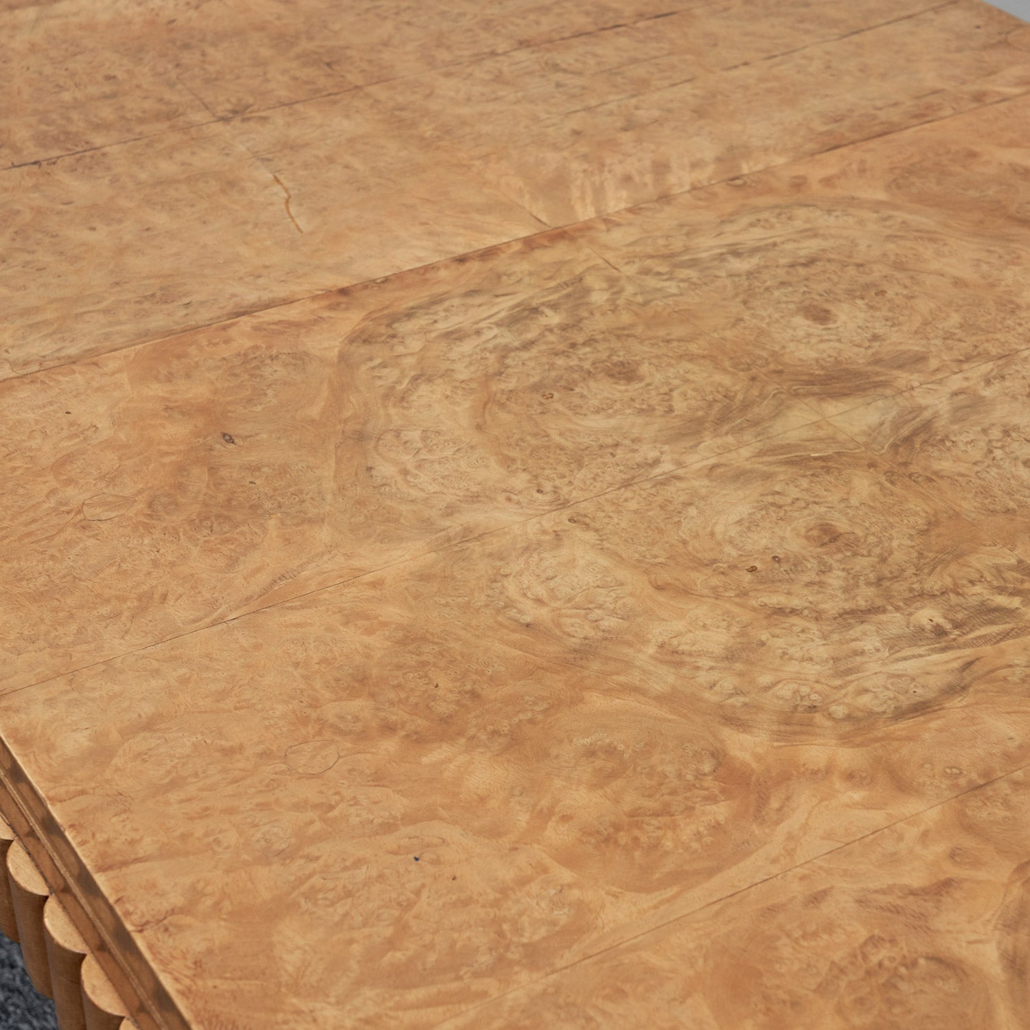 Art Deco Ten Seat Dining Suite by Hille Burr Walnut and Cream Leather - Jeroen Markies Art Deco - Original Dining Suite Art Deco