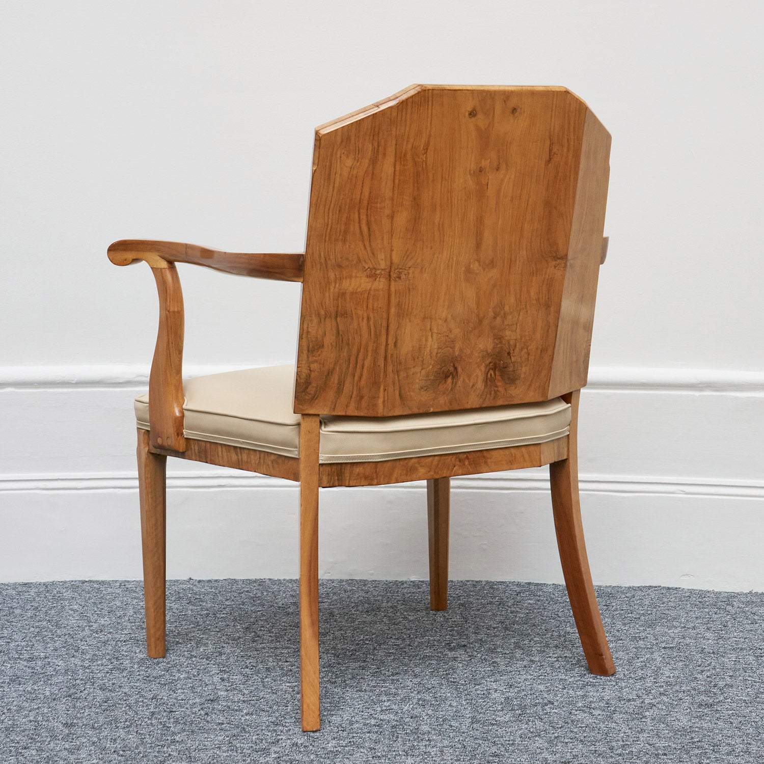 Art Deco Ten Seat Dining Suite by Hille Burr Walnut and Cream Leather - Jeroen Markies Art Deco - Original Dining Suite Art Deco