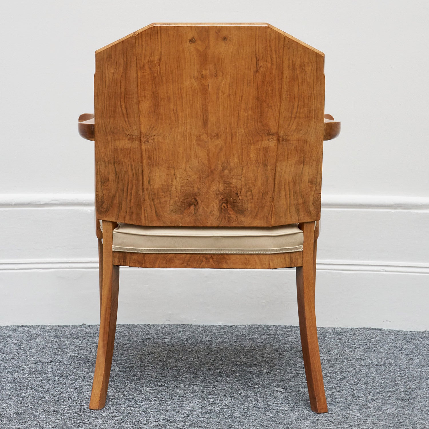 Art Deco Ten Seat Dining Suite by Hille Burr Walnut and Cream Leather - Jeroen Markies Art Deco - Original Dining Suite Art Deco