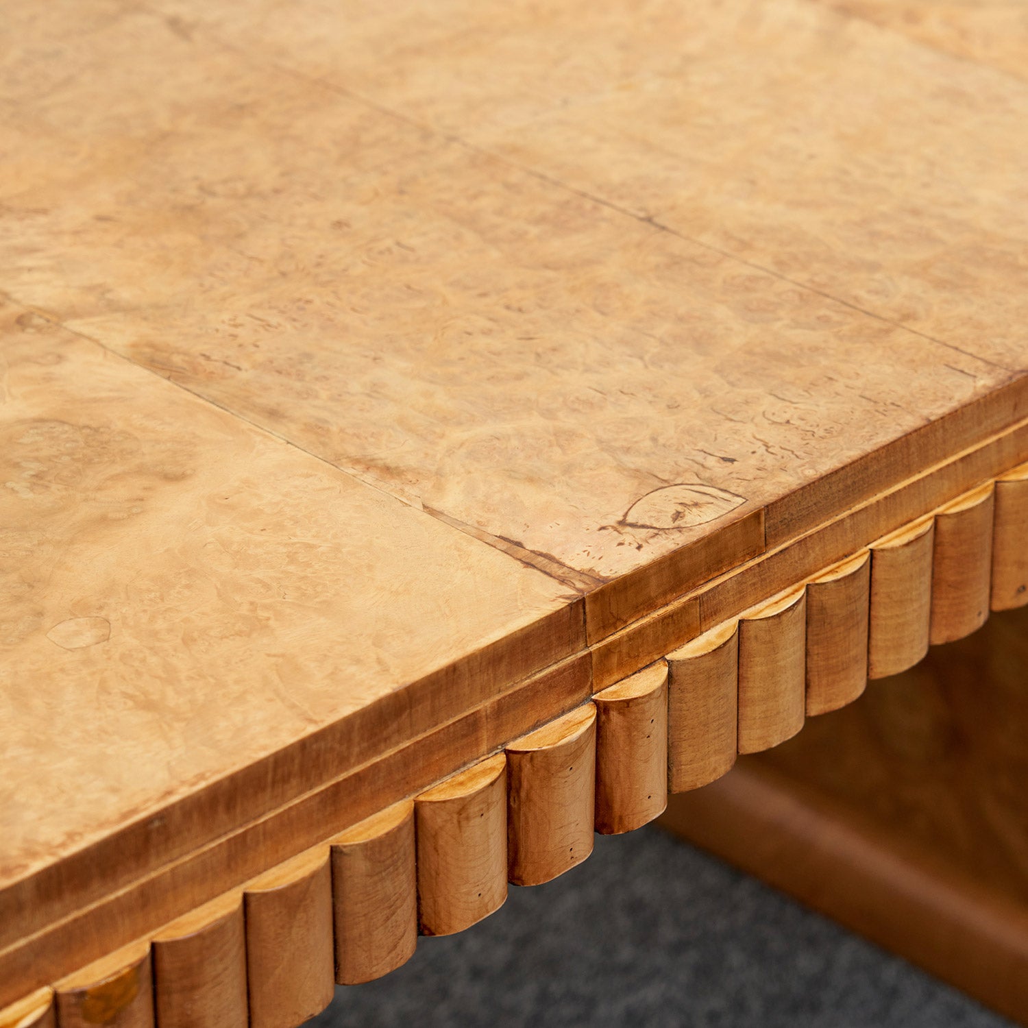 Art Deco Ten Seat Dining Suite by Hille Burr Walnut and Cream Leather - Jeroen Markies Art Deco - Original Dining Suite Art Deco