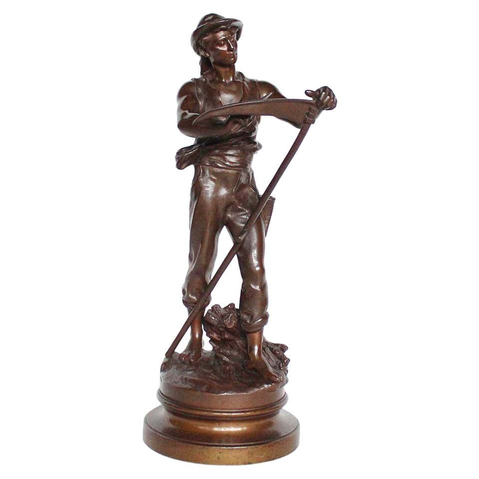 Homme Avec Faux - Mathurin Moreau - Art deco bronze sculpture - Jeroen Markies Art Deco