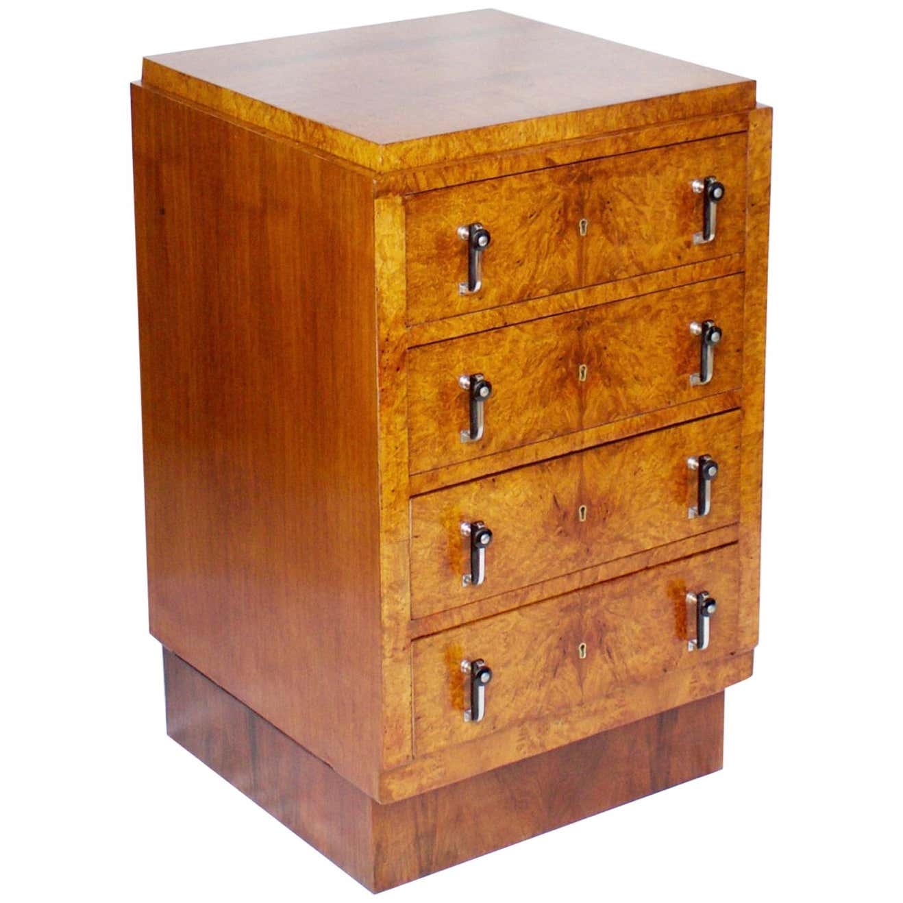 Art Deco Figured and Burr Walnut Chest of Drawers Jeroen Markies Art Deco