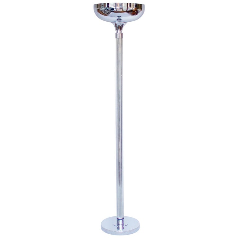 Art Deco Chromed Metal Uplighter Floor Lamp Jeroen Markies Art Deco