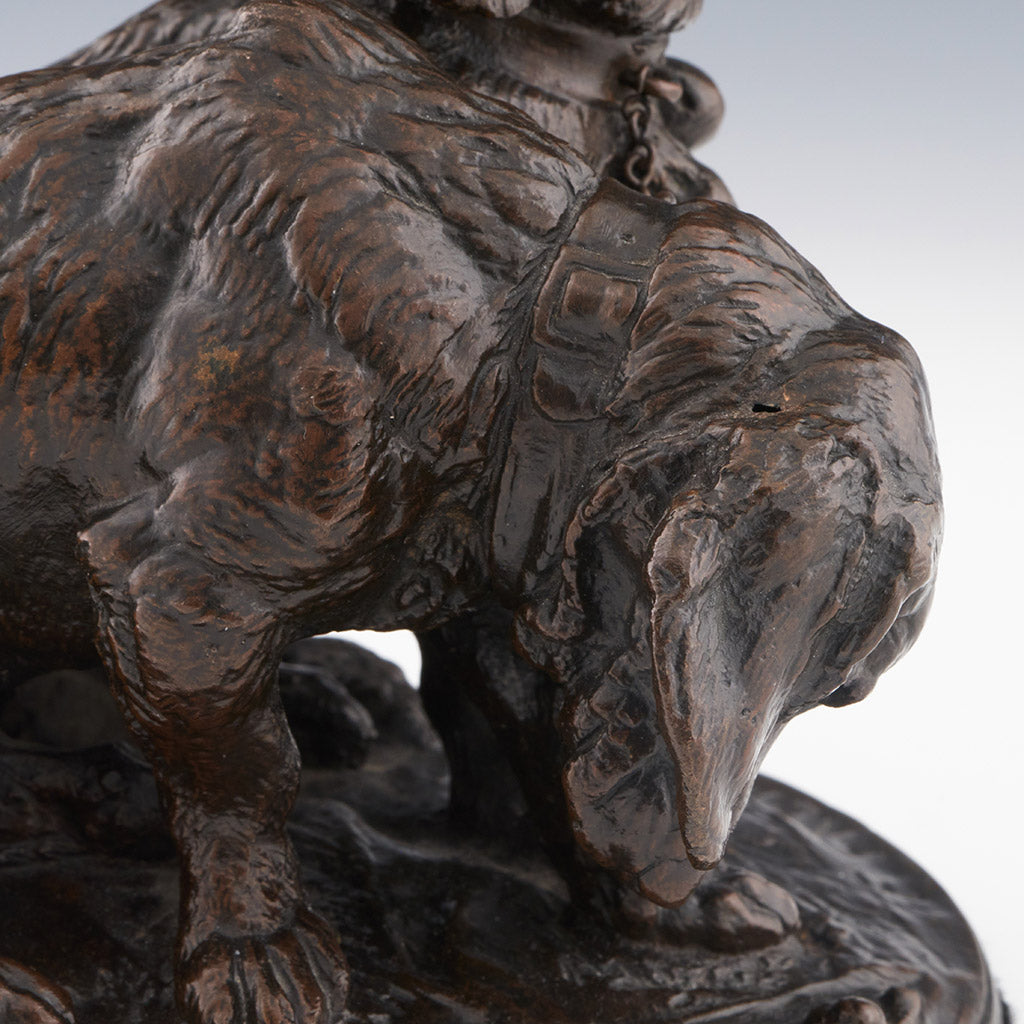 Emmanuel Fremiet Original Bronze Sculpture of Two Basset Hounds - Jeroen Markies Art Deco