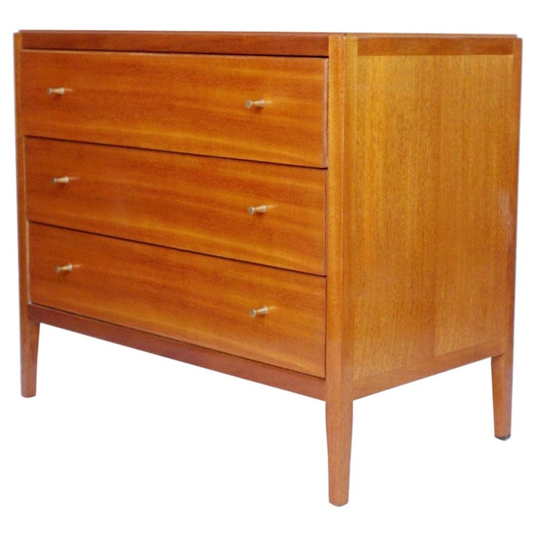 Low Three Drawer Mid-Century Modern Chest of Drawers Heal's of London Jeroen Markies Art Deco - Vintage 20th Century Furniture