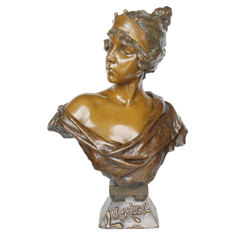 'Lucréce' by Emmanuel Villanis - Bronze Bust - Art deco bronze sculpture - Jeroen Markies Art Deco