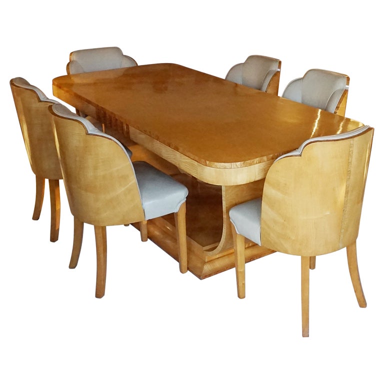 Harry & Lou Epstein Art Deco Six Seat Dining Suite Art Deco 1930's - Jeroen Markies Art Deco