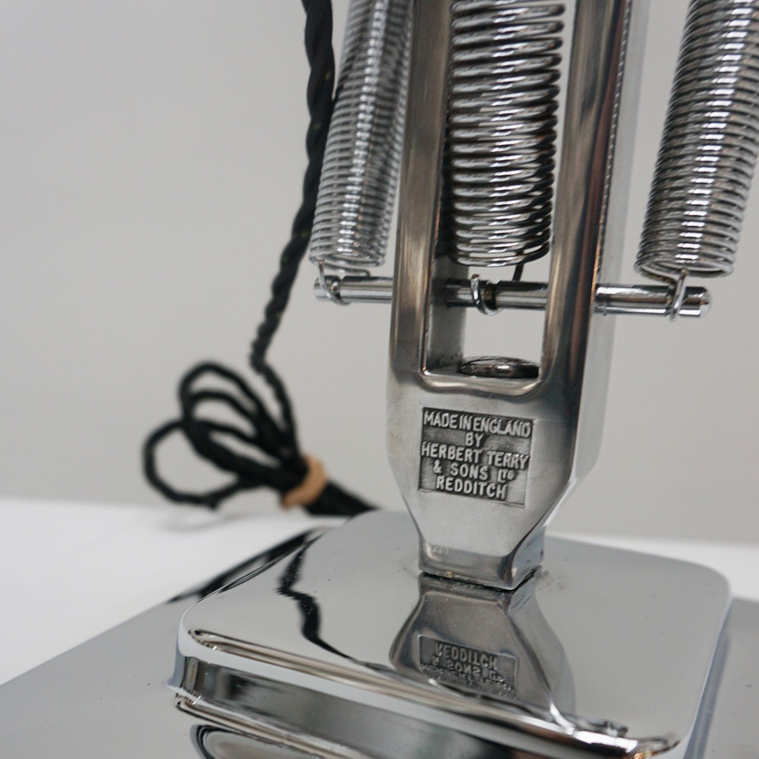 1950's Herbert Terry & Sons 2 Step Chromed Metal Anglepoise Desk Lamp - Jeroen Markies Art Deco