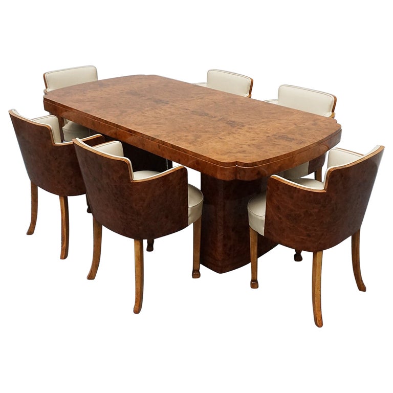 Hille of London Original Art Deco Walnut Dining Suite - Jeroen Markies Art Deco