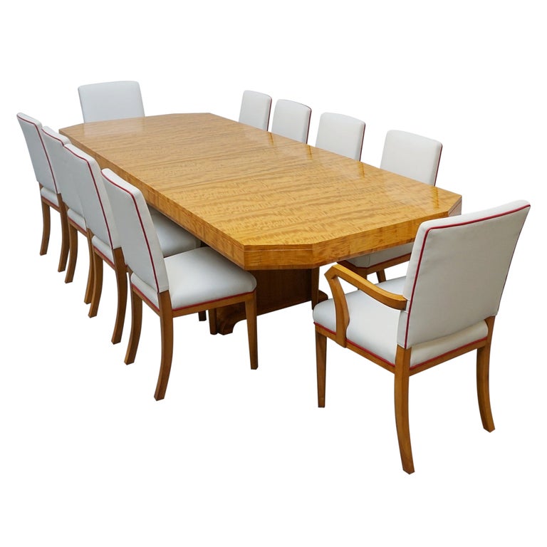 Stunning Original 10 Seat Dining Suite by Waring & Gillow English Made Art Deco - Satinwood - Jeroen Markies Art Deco