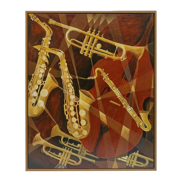 Original Contemporary Jazz Painting Oil on Canvas JAZZ - Jeroen Markies Art Deco