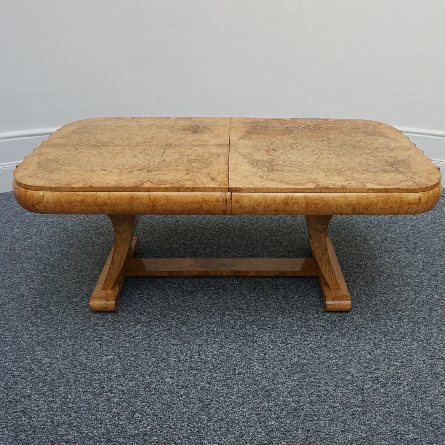 Art Deco Eight Seater Dining Suite by Harry & Lou Epstein Circa 1935 Burr Walnut and Leather - Jeroen Markies Art Deco
