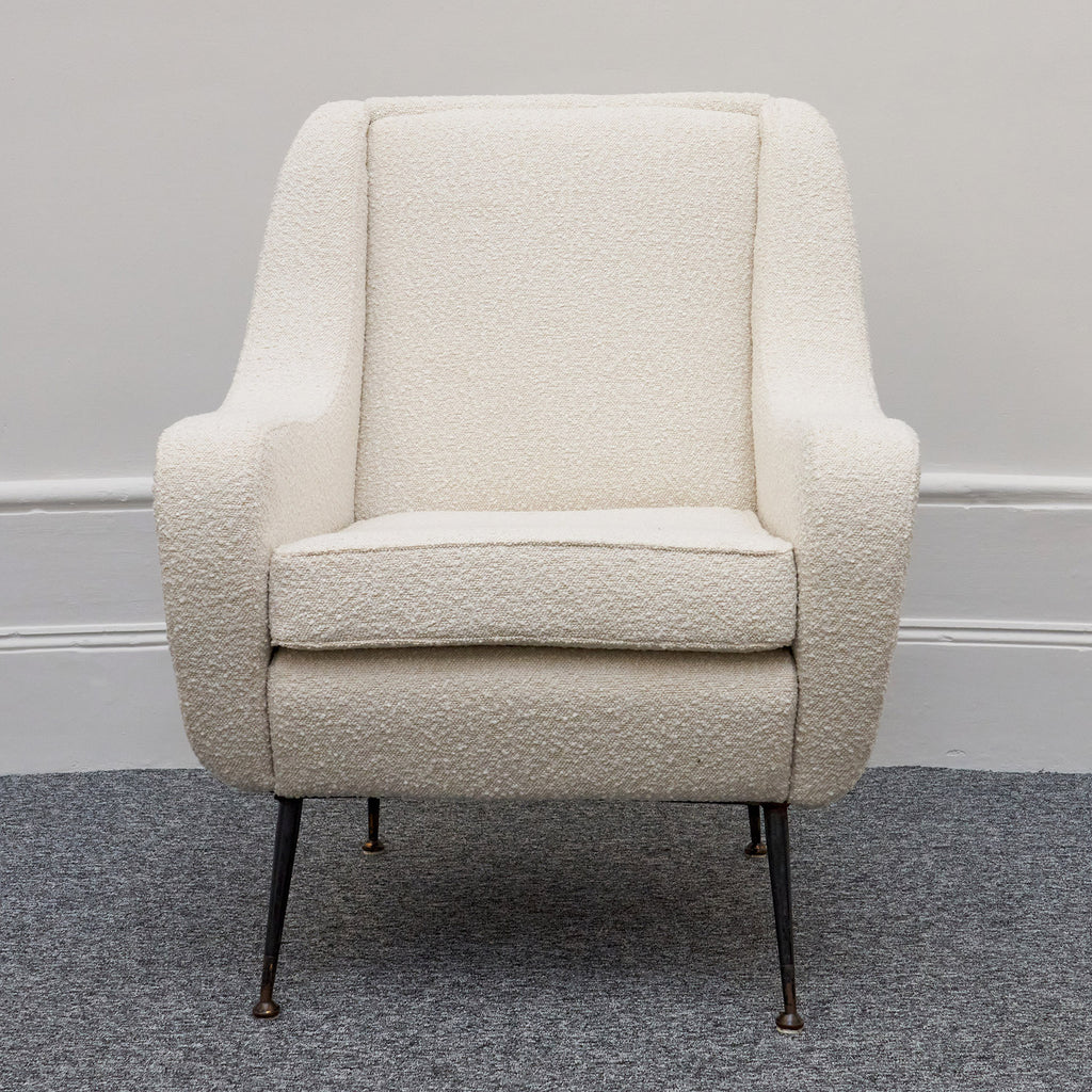 Italian 1950's Lounge Chairs Re-upholstered in Boucle  Italian Circa 1950  - Jeroen Markies Art Deco