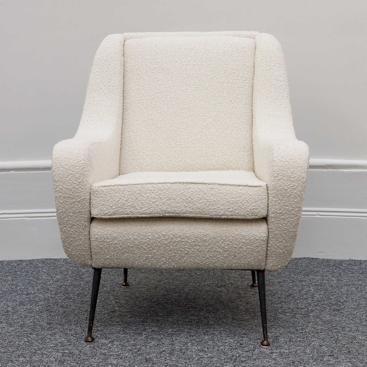 Italian 1950's Lounge Chairs Re-upholstered in Boucle  Italian Circa 1950  - Jeroen Markies Art Deco