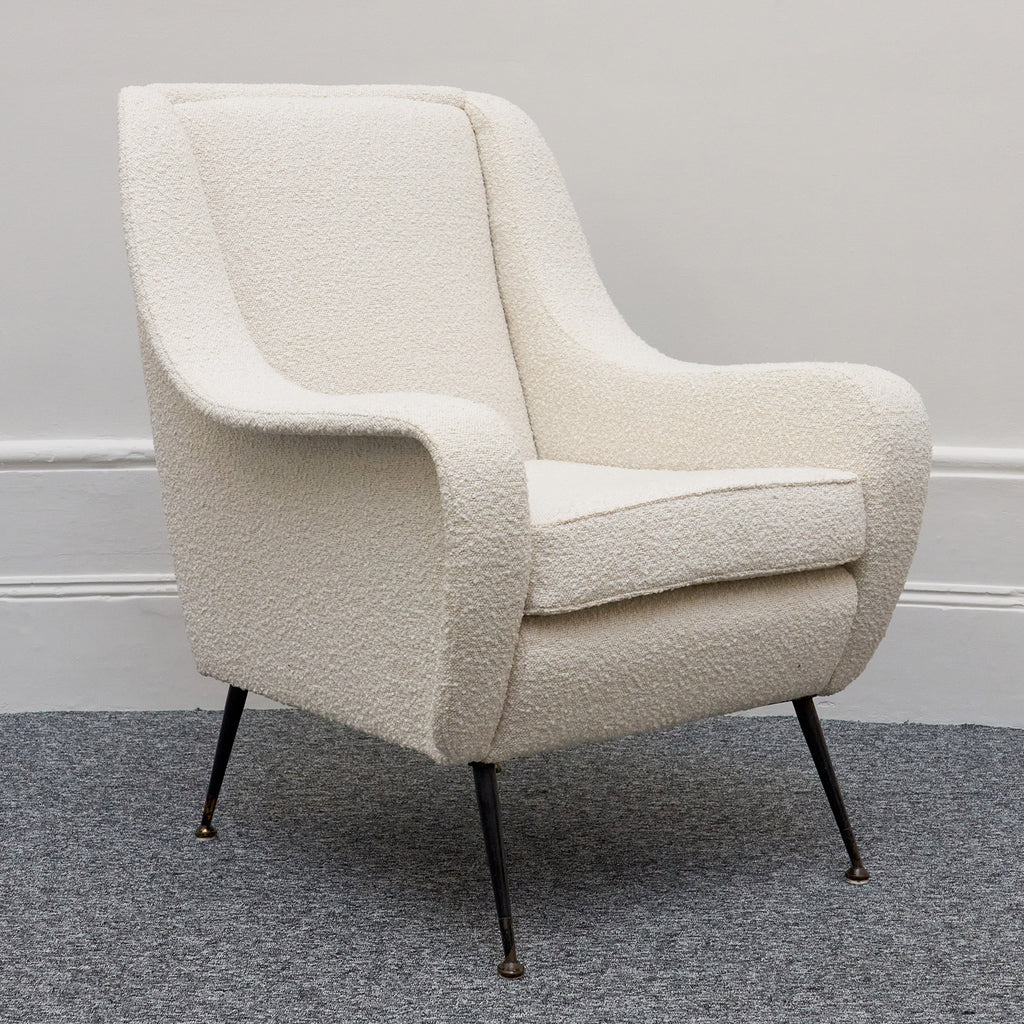 Italian 1950's Lounge Chairs Re-upholstered in Boucle  Italian Circa 1950  - Jeroen Markies Art Deco