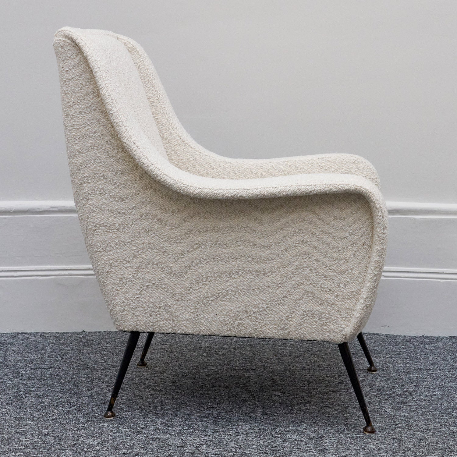 Italian 1950's Lounge Chairs Re-upholstered in Boucle  Italian Circa 1950  - Jeroen Markies Art Deco