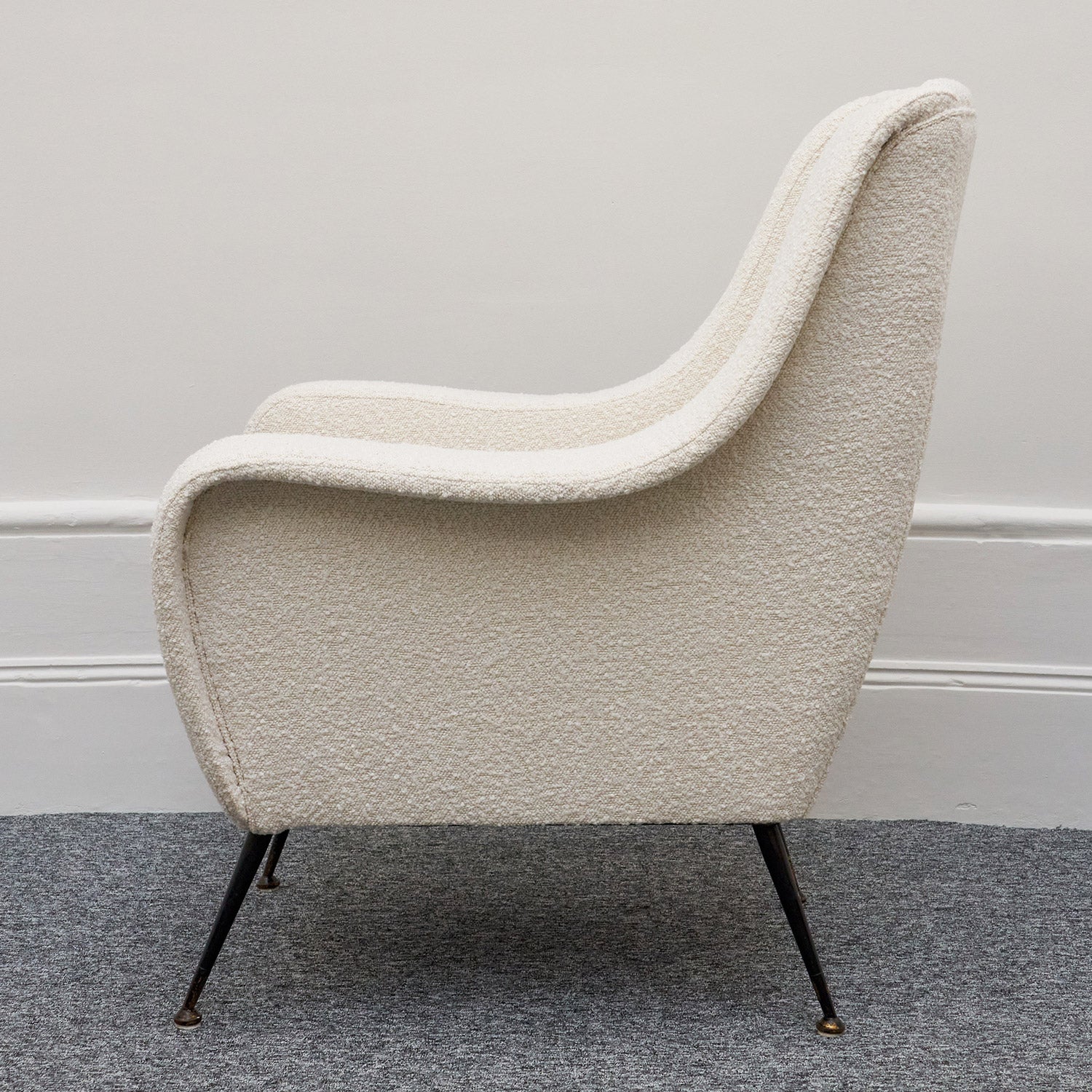 Italian 1950's Lounge Chairs Re-upholstered in Boucle  Italian Circa 1950  - Jeroen Markies Art Deco