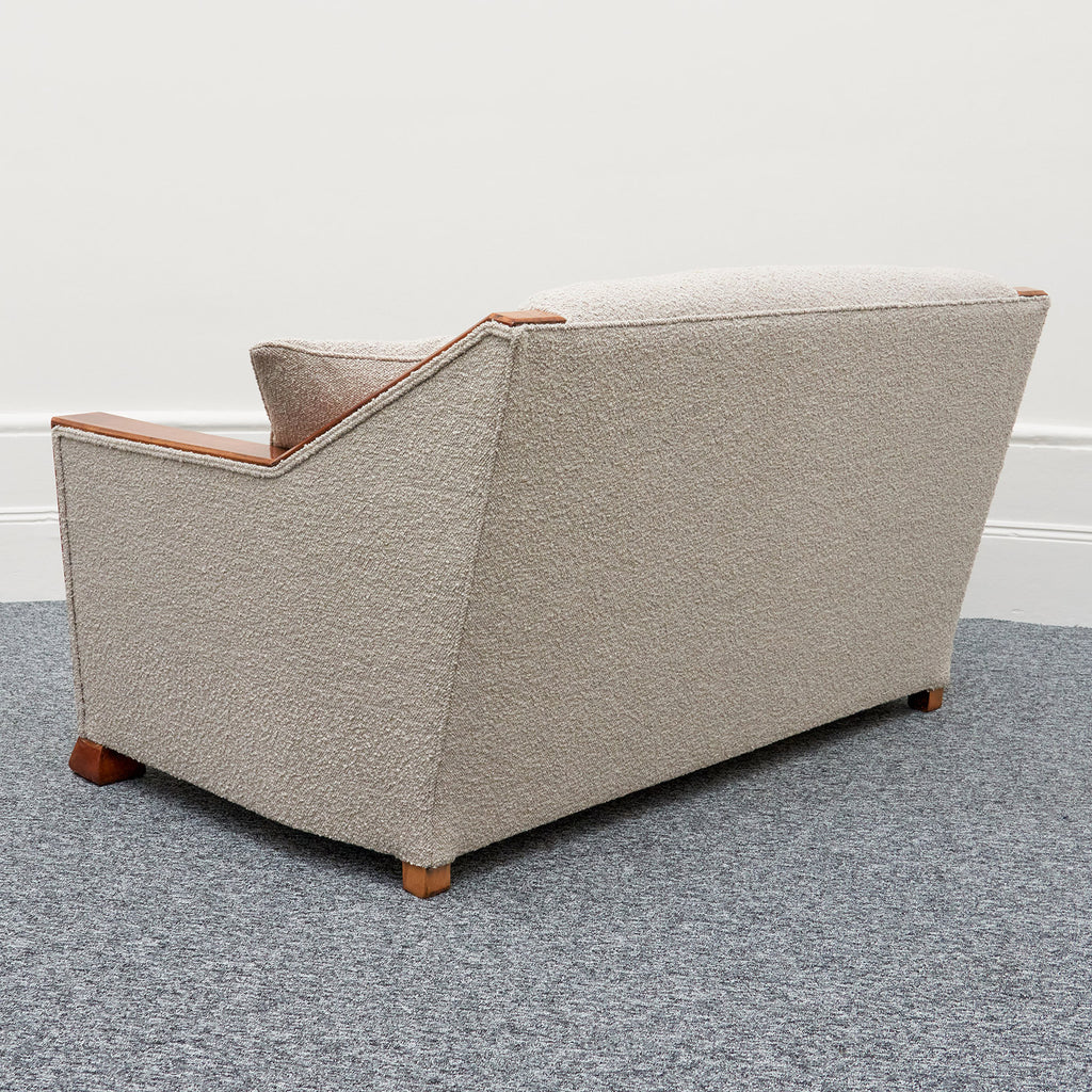 Art Deco Club Sofa Walnut and Bouclé - Jeroen Markies Art Deco Lounge Sofa Vintage Original 