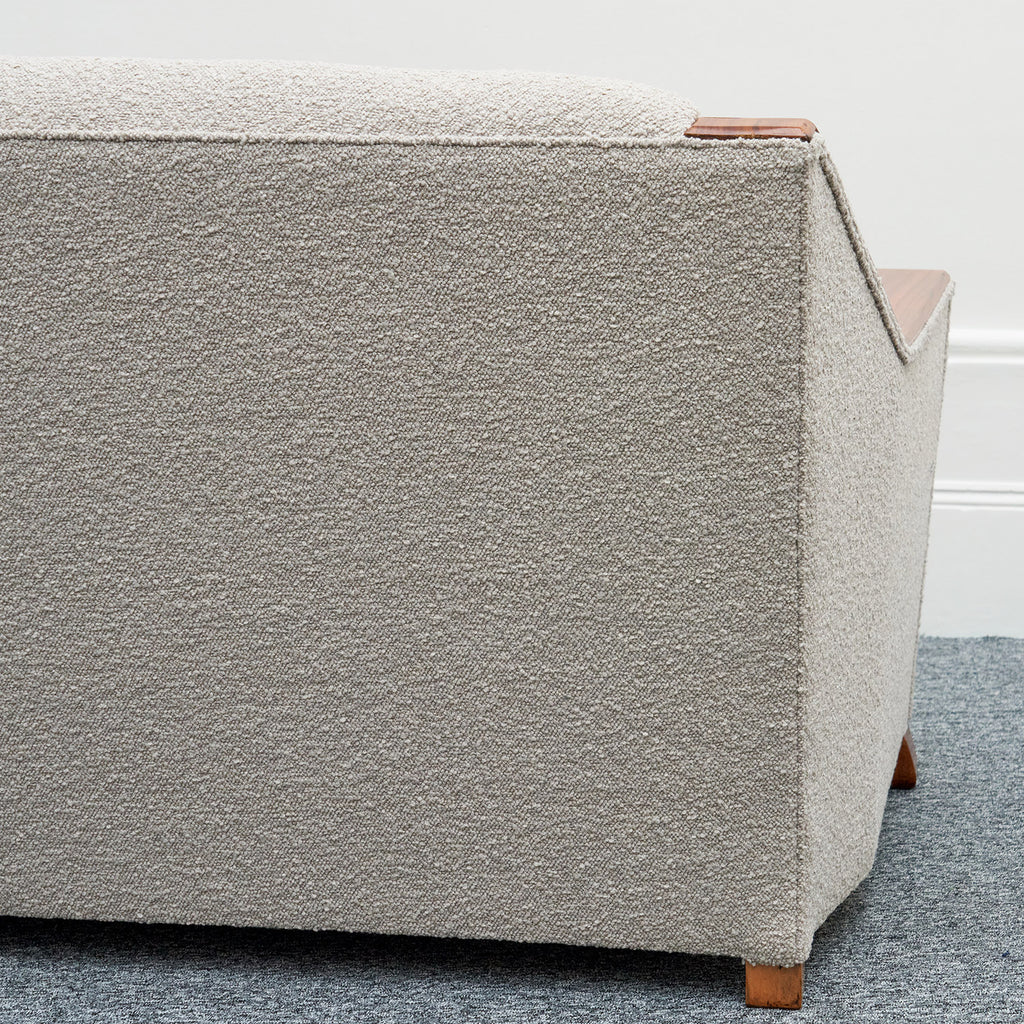 Art Deco Club Sofa Walnut and Bouclé - Jeroen Markies Art Deco Lounge Sofa Vintage Original 