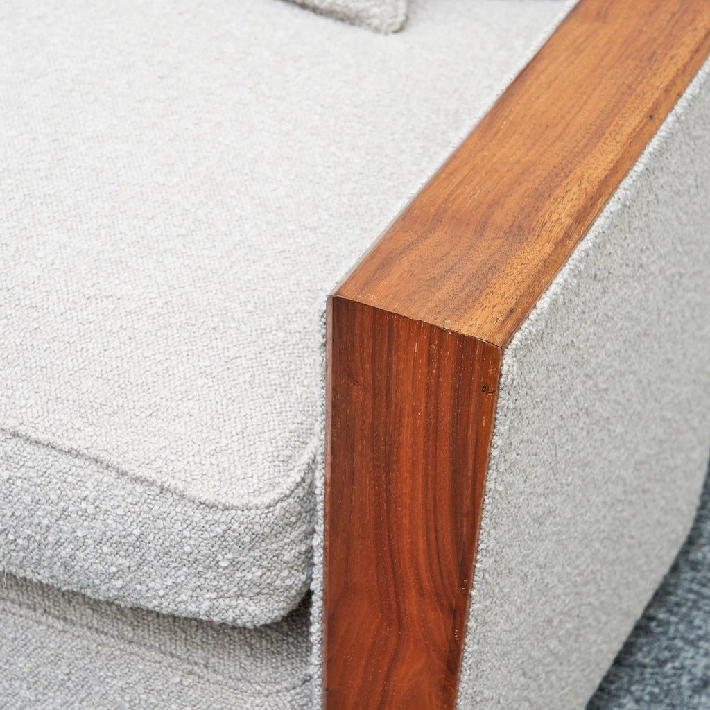 Art Deco Club Sofa Walnut and Bouclé - Jeroen Markies Art Deco Lounge Sofa Vintage Original 