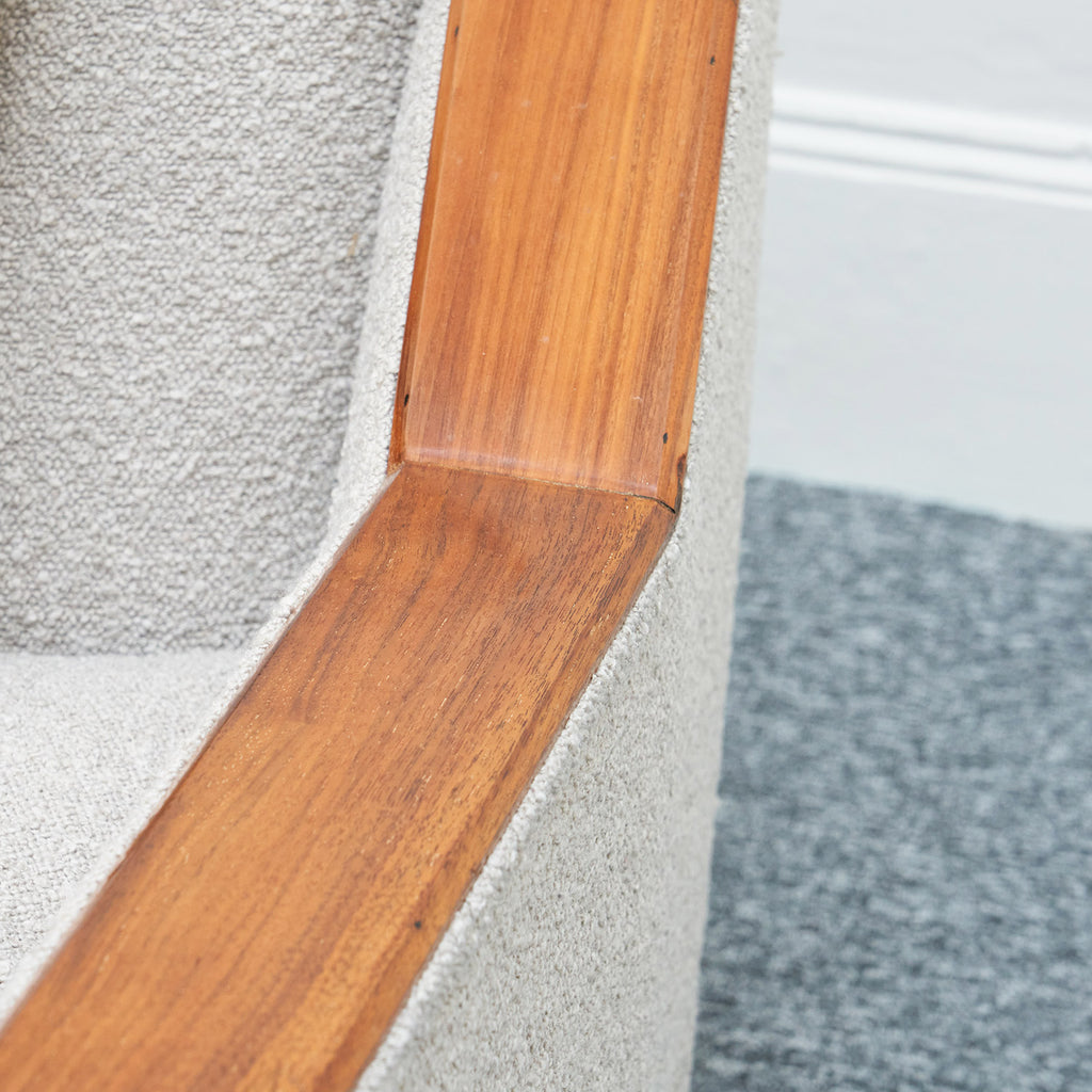 Art Deco Club Sofa Walnut and Bouclé - Jeroen Markies Art Deco Lounge Sofa Vintage Original 