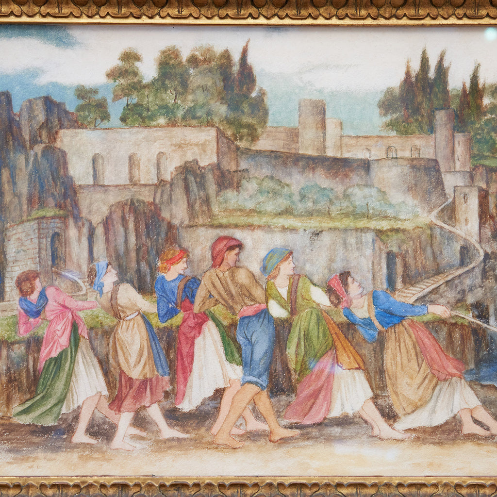 The Women of Sorrento watercolour, body colour and pencil by John Roddam Spencer Stanhope (1829-1908) - Jeroen Markies Art Deco
