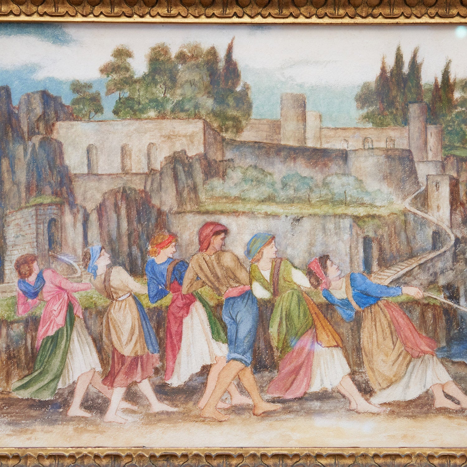 The Women of Sorrento watercolour, body colour and pencil by John Roddam Spencer Stanhope (1829-1908) - Jeroen Markies Art Deco