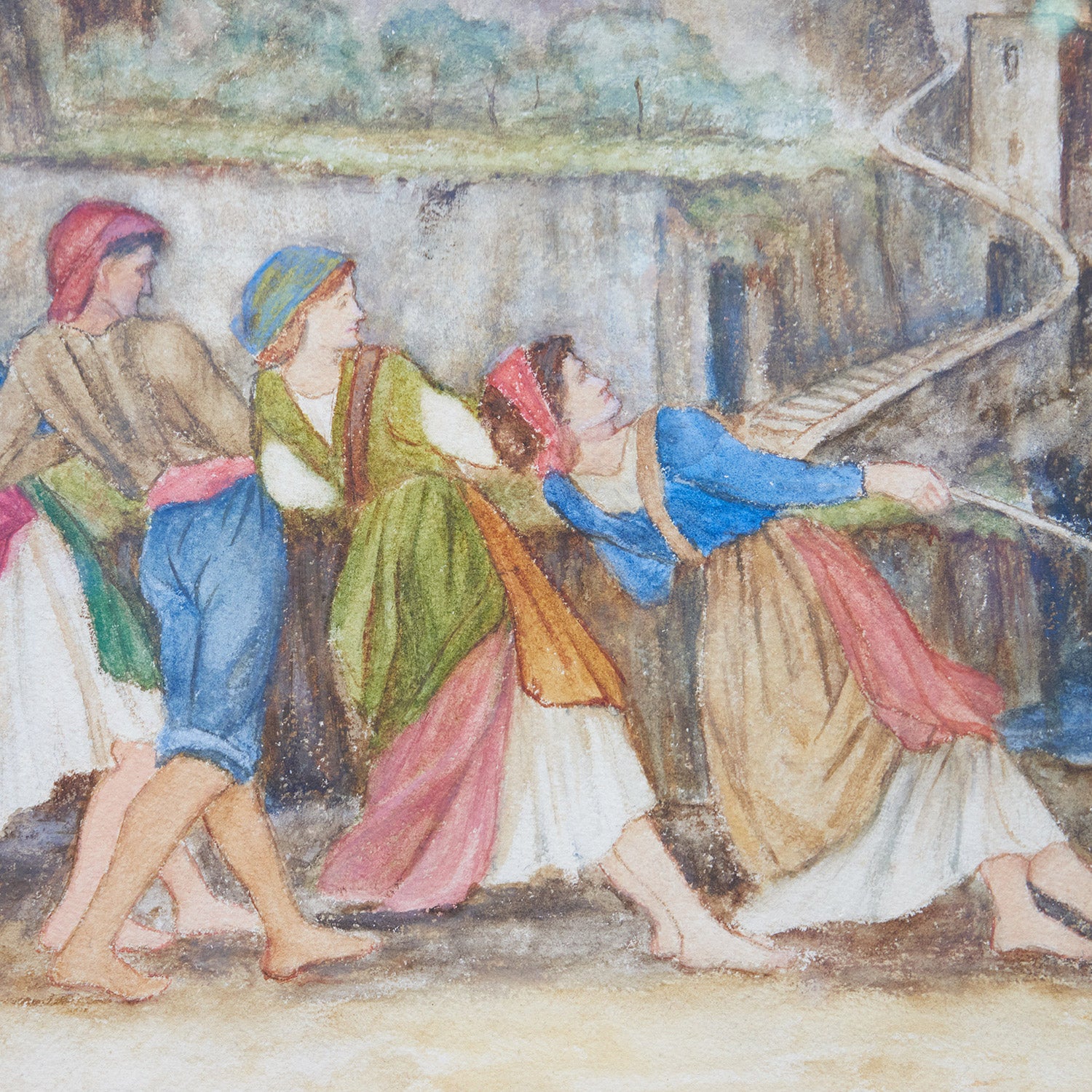 The Women of Sorrento watercolour, body colour and pencil by John Roddam Spencer Stanhope (1829-1908) - Jeroen Markies Art Deco