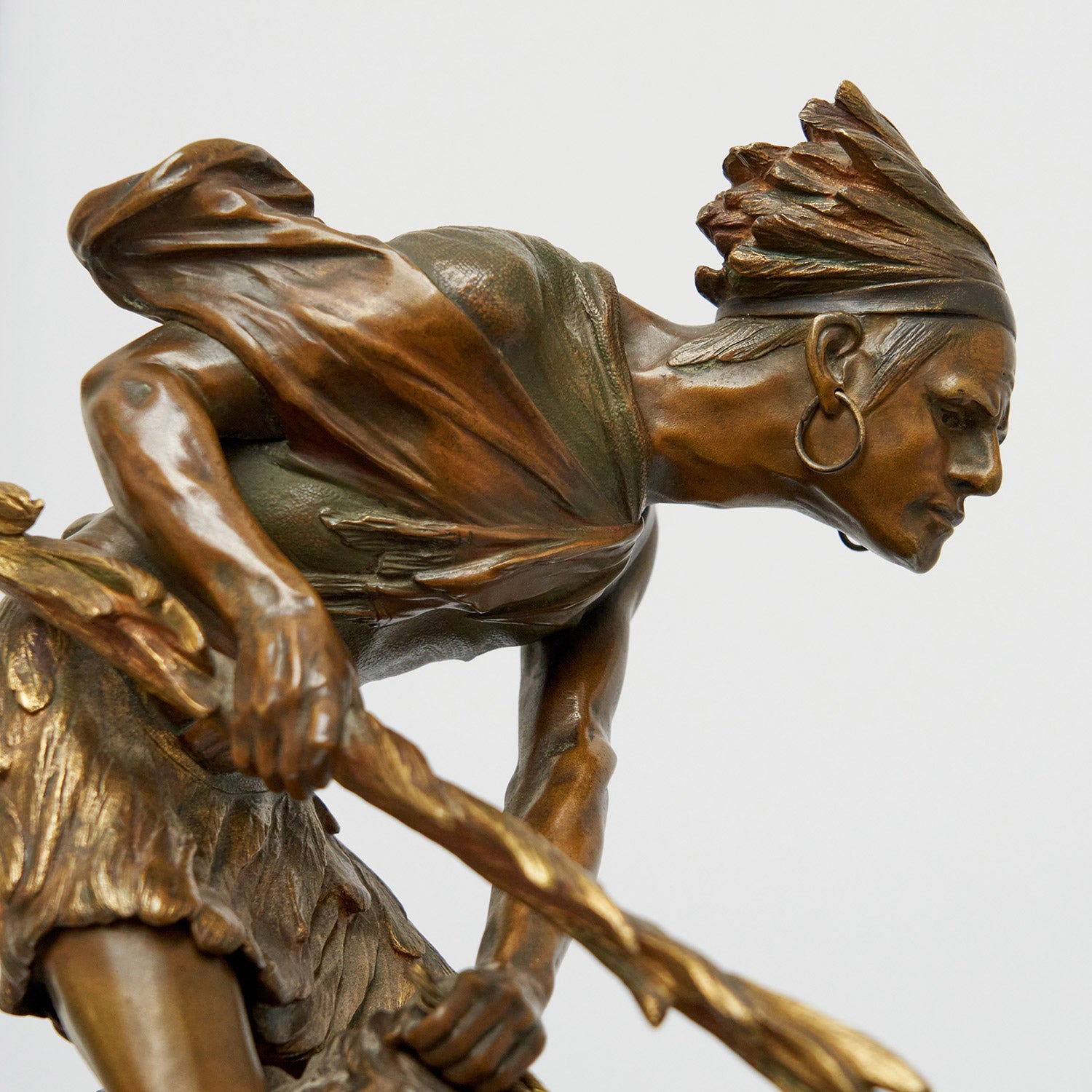 Native American Warrior on Horseback by Édouard Drouot - Jeroen Markies Art Deco