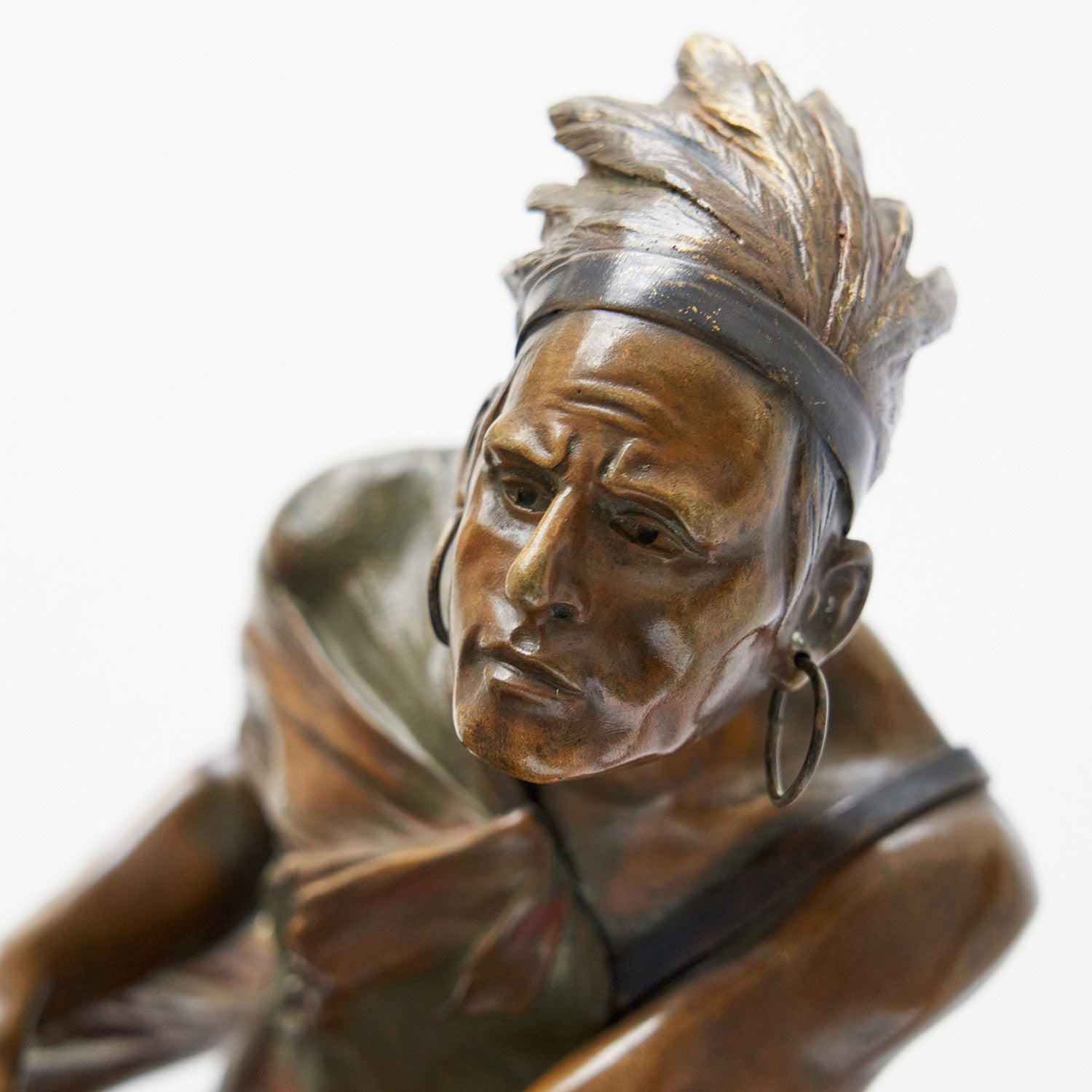 Native American Warrior on Horseback by Édouard Drouot - Jeroen Markies Art Deco