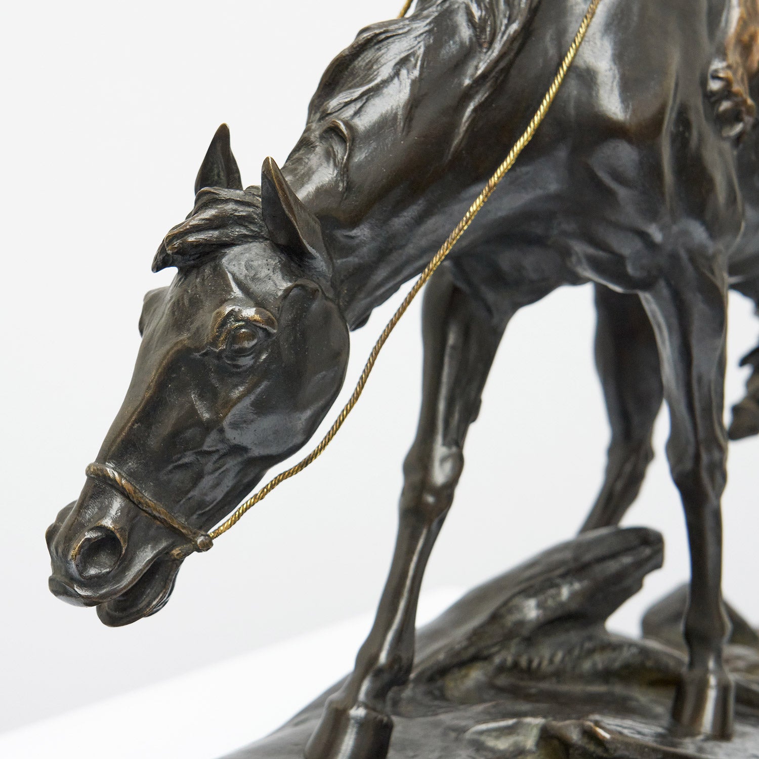 Native American Warrior on Horseback by Édouard Drouot - Jeroen Markies Art Deco