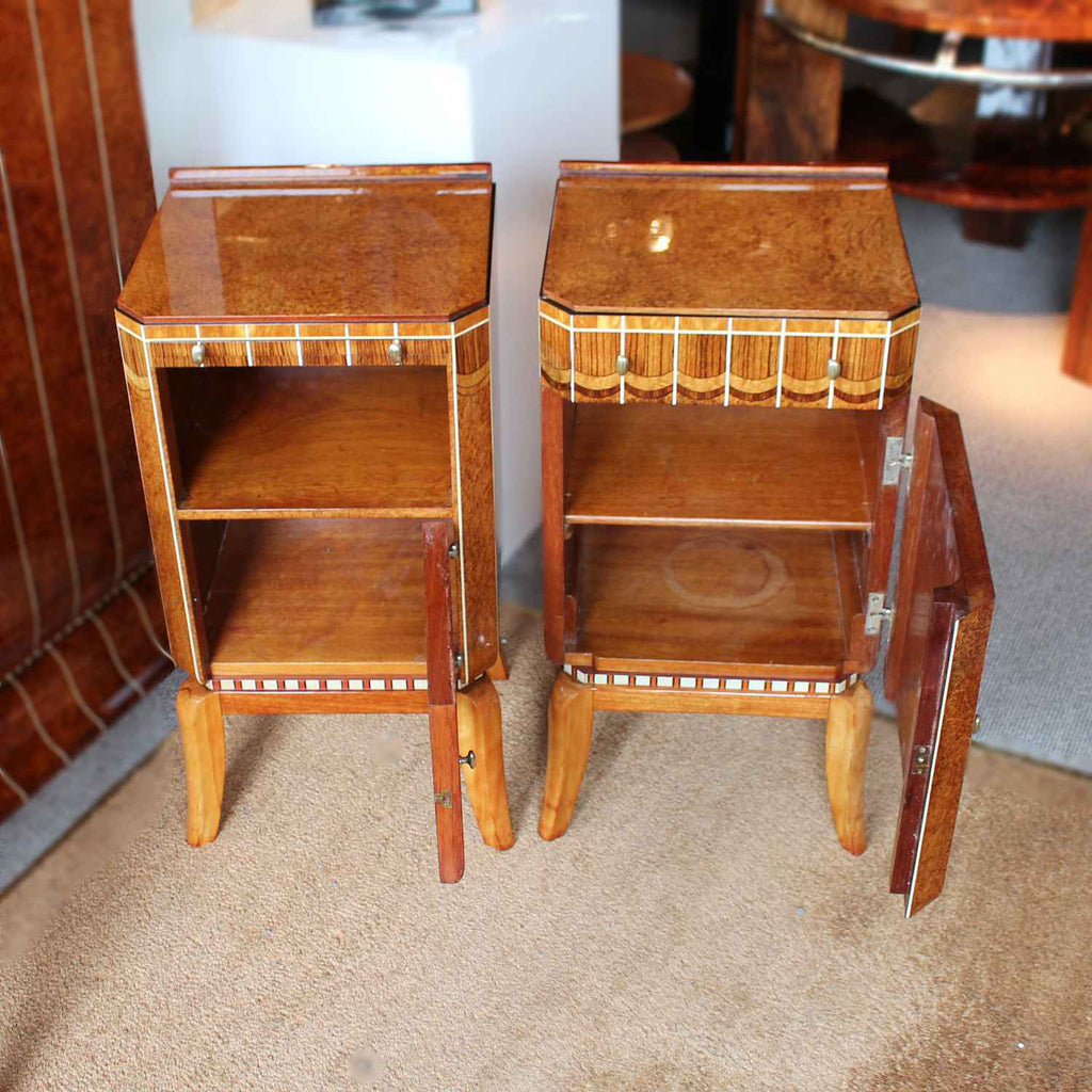 Art Deco bedside cabinets by Maple & Co