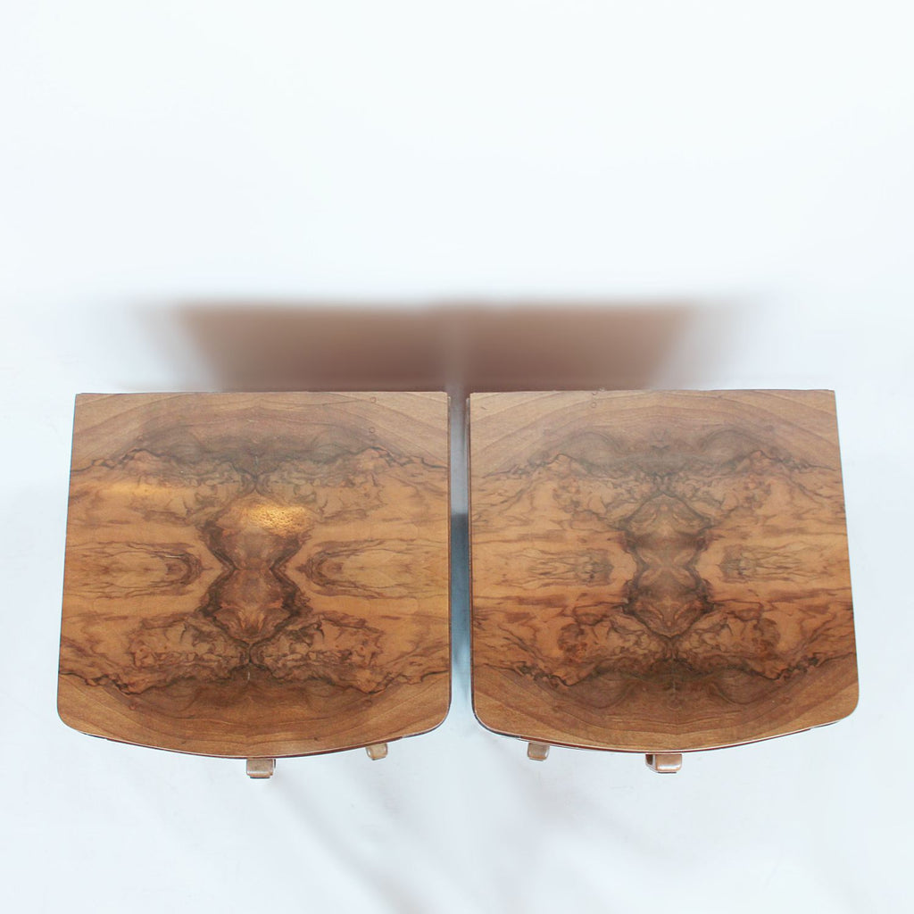 Art Deco bedside cabinet in walnut veneers at Jeroen Markies 