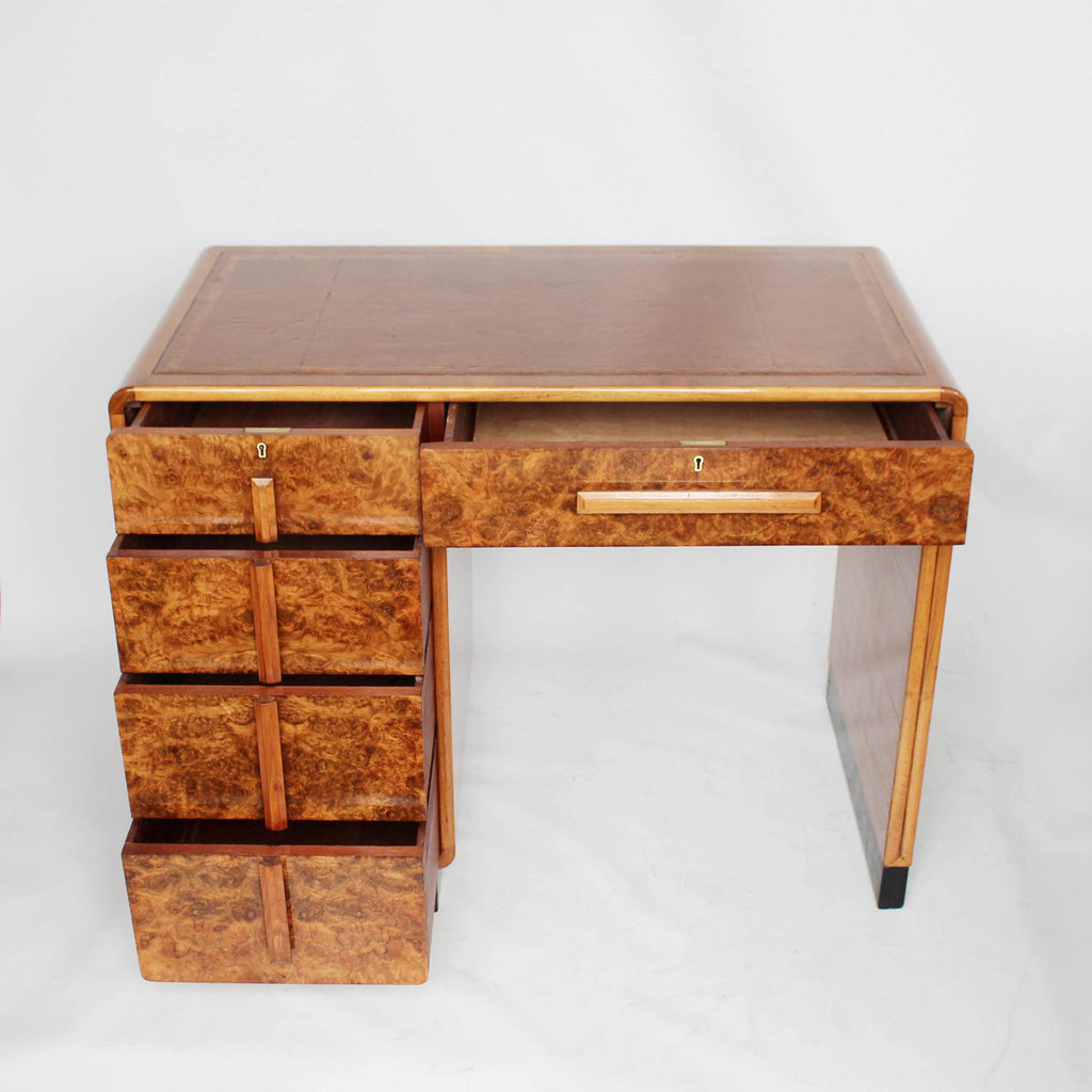 Art Deco writing Desk in walnut at Jeroen Markies